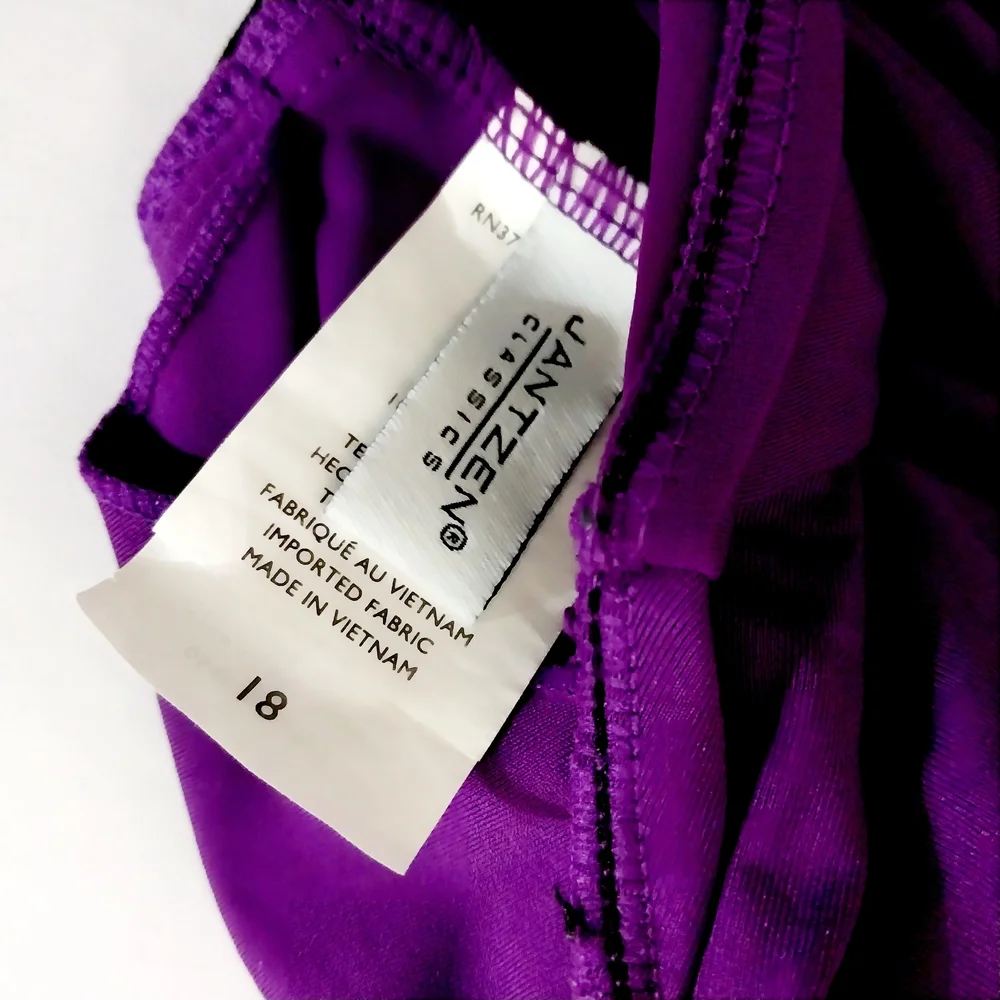 🔵BOGO FREE🔵 Jantzen Classics One Piece Swimsuit Purple Sz 18 - Picture 7 of 7